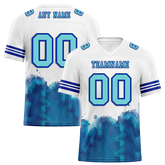Custom White Aqua Tie Dye Aqua Personalized Authentic Football Jersey FBJ02-bc0fa77